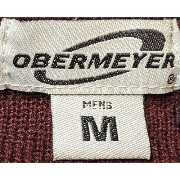 Obermeyer Sweater Mens M Fair Isle Sleeve Detail Wool Blend Ski Nordic Vintage - Picture 2 of 5
